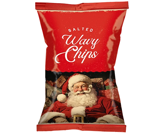 Vintage Christmas Ribbelchips Zout XXL